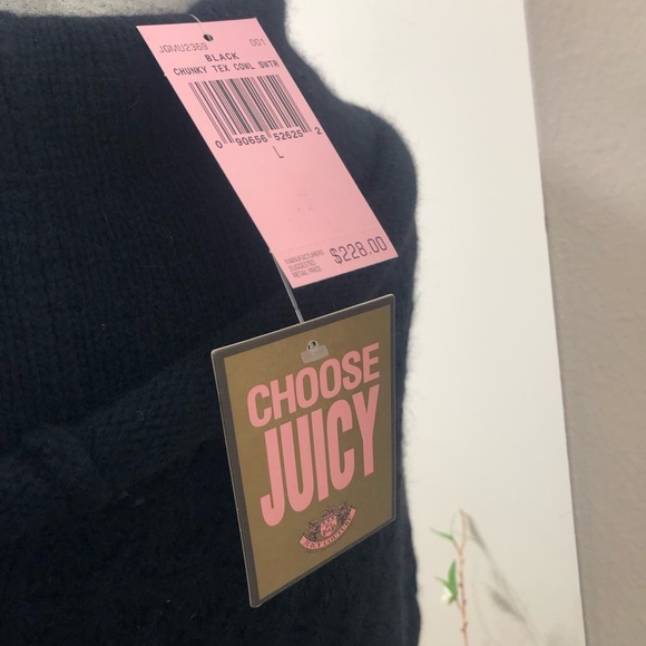 Juicy Couture Blk Chunky Cowl Sweater NWT - Picture 4 of 8